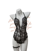 Sexy black lace lingerie set on a mannequin