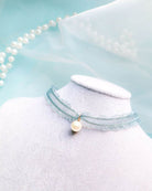 Celestine Pearl Choker – Mint Lace & Drop Charm